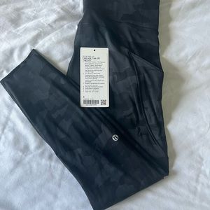 Lululemon Fast and Free HIGHRISE 25” BLACK CAMO (H3DC)